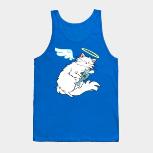 Fluffy White Kitty Cat Angel Tank Top